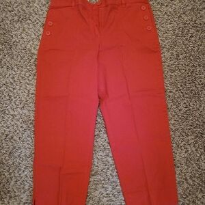 Talbots Sailor Button Red Capris 6